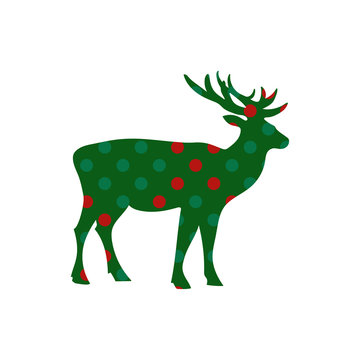 Deer Christmas holiday vector card