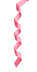 Pink ribbon on white background