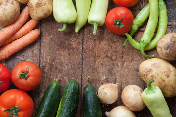 Healthy food ingredients background. Vegetables, herbs and spice