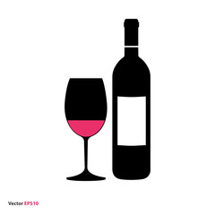 Glass and bottle of red wine