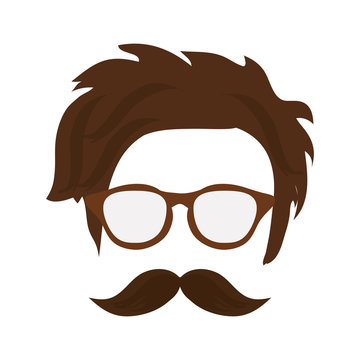 hair glasses mustache hipster