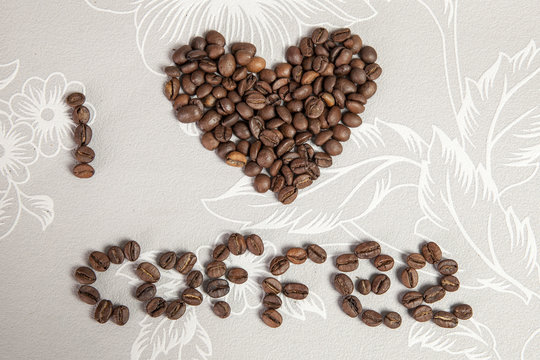 Text, I love coffee with beans
