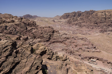 Birds Eye panoramic view  Petra, Jordan