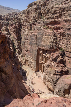 Bird's-Eye View Al-Khazneh "The Treasury" in Petra, Jordan