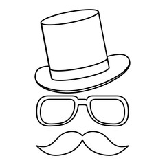 hat with glasses and mustache