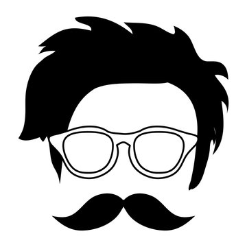 hair glasses mustache hipster