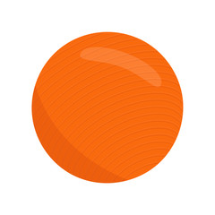 Fit ball, sport equipment. Fitball vector isolated icon. Health aerobic circle. Fitness ball isolated. Orange flat exercise ball