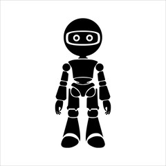 Humanoid robot Vector Illustration. Robot standing still