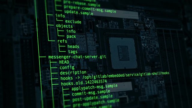 Computer Program Code Moving On A Screen. Loopable