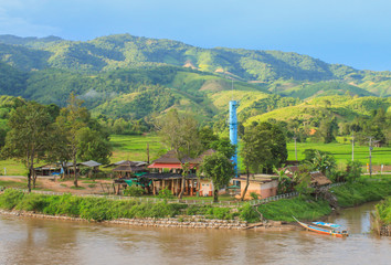 Fototapeta premium Kok River chiang rai thailand. Northern Thailand