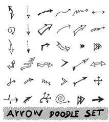 Vector hand drawn arrows set isolated on white sketch