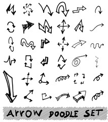 Vector hand drawn arrows set isolated on white sketch