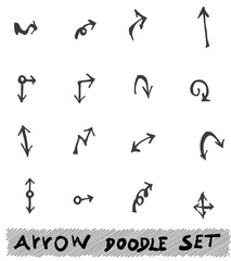 Vector hand drawn arrows set isolated on white sketch