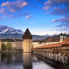 chapel bridge, kapellbruck in  lucerne, switzerland
