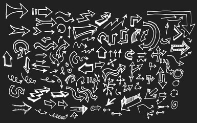 arrows doodle set on blackboard EPS10 vector