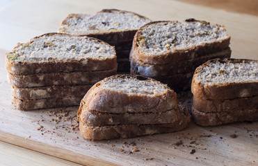 Delicious homemade bread sliced
