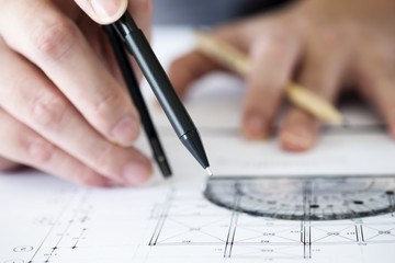 Construction concept. Engineering tools.