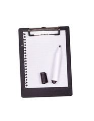 Black clipboard on white background