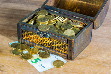 Geld Schatztruhe Euro Cent