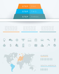 Infographic 3d Pyramid World Map Design