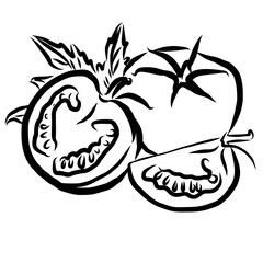Tomatoes Sketch Vegetables Outline Vector Artwork