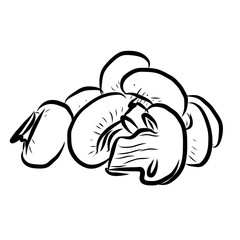 Mushrooms Sketch Vegetables Outline Vector Artwork