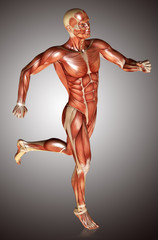 3d render of a male figure running