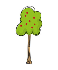 apple tree silhouette isolated icon design