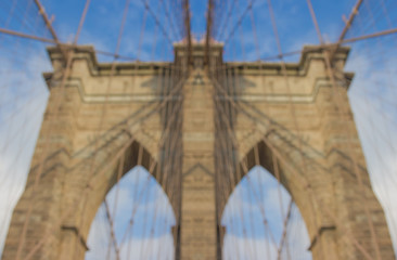 Close shot of the Brooklyn Bridge during day