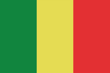 Mali flag official right proportions, vector illustration