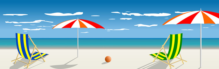 Summertime traveling template with beach summer vector illustrat