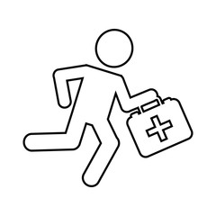 paramedic running isolated icon design