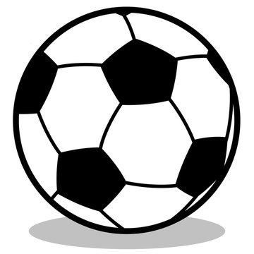 gz2 GrafikZeichnung - Einfache Fußballgrafik mit Schattenwurf - schwarz weiß - g4466