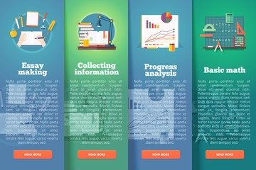 Education and science vertical layout concepts. Flat modern style.