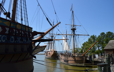 Susan Constant, Discovery and Godspeed Replica Ships at Historic Jamestown