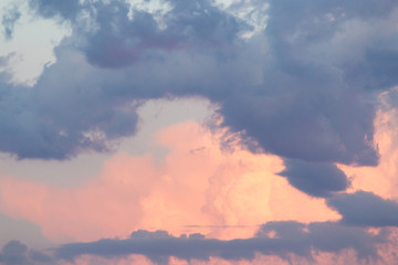 beautiful clouds in the sky at sunset background