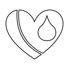 heart with water drop isolated icon design