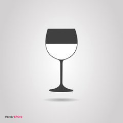 Glass of white chardonnay wine silhouette icon
