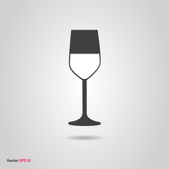 Glass of dessert standart sweety wine silhouette icon