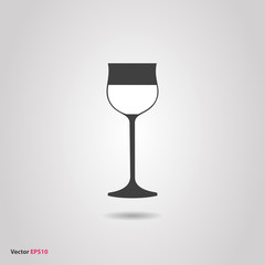 Glass of hock wine silhouette icon
