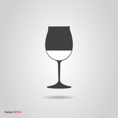 Glass of red burgundy wine silhouette icon
