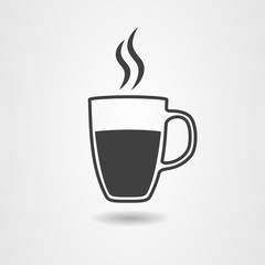 Aroma tea cup vector icon