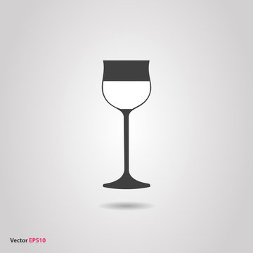 Glass of hock wine silhouette icon