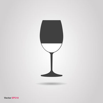 Glass of red cabernet sauvignon wine silhouette icon