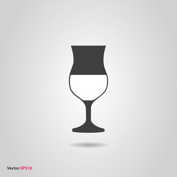 Glass of dessert madeira wine silhouette icon