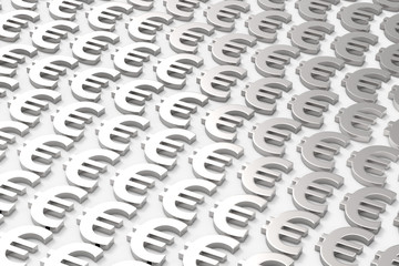 Fototapeta premium Making Money / Euro Currency in Silver / 3D Rendering