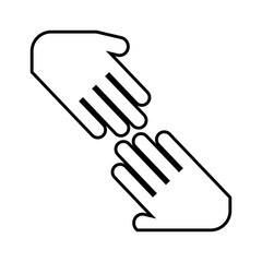 hands shake isolated icon design