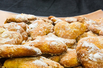 homemade cookies in powdered sugar
