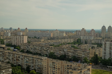 Continuous development of urban areas paneled high-rise residential buildings. Kiev. Ukraine.