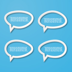 Flat frame speech bubble icon for text quote